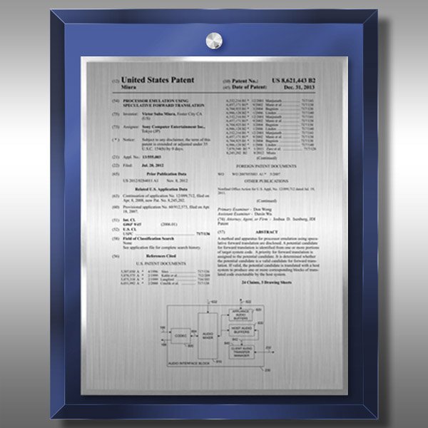 IC-BlS10 - Blue Glass Plaque Silver