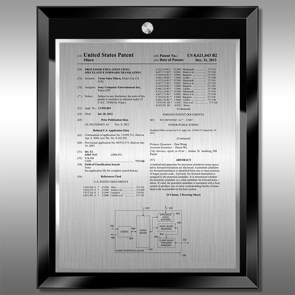 IC-BS10 - Black Glass Plaque Silver